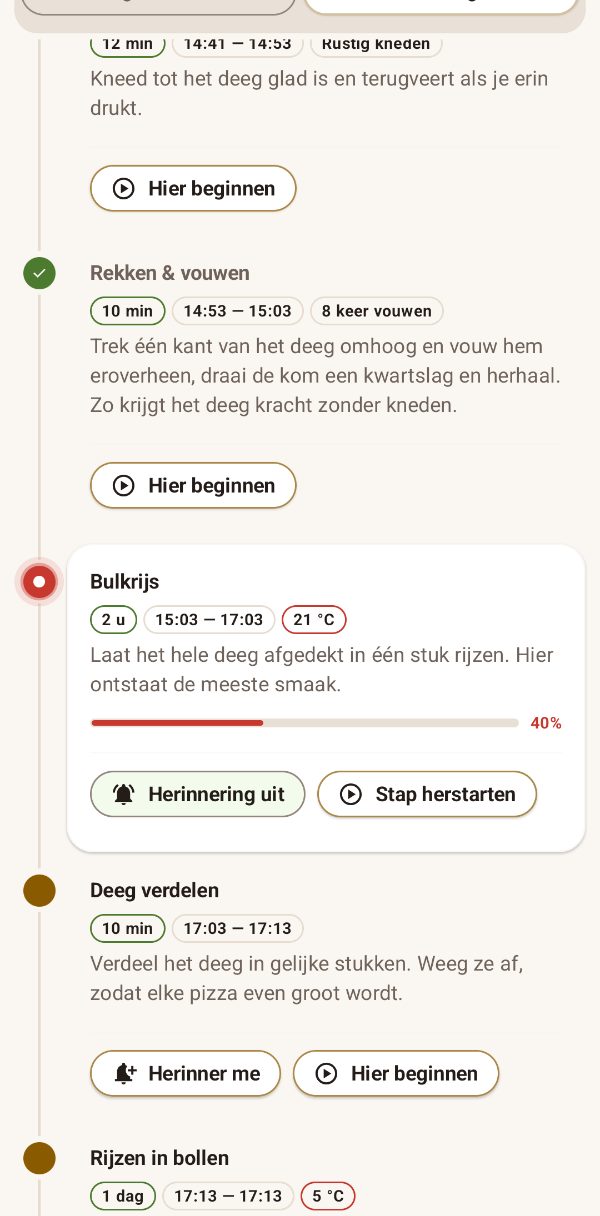 Planning met live voortgang en herinneringen